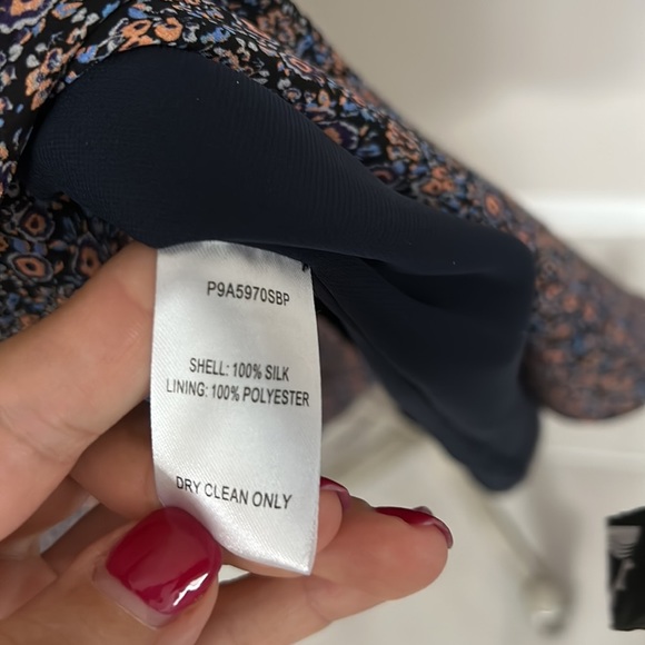 PARKER NY Suzie 100% SILK Viceroy Floral Flutter Sleeve A-Line Dress Sz 2 Small - Picture 12 of 14